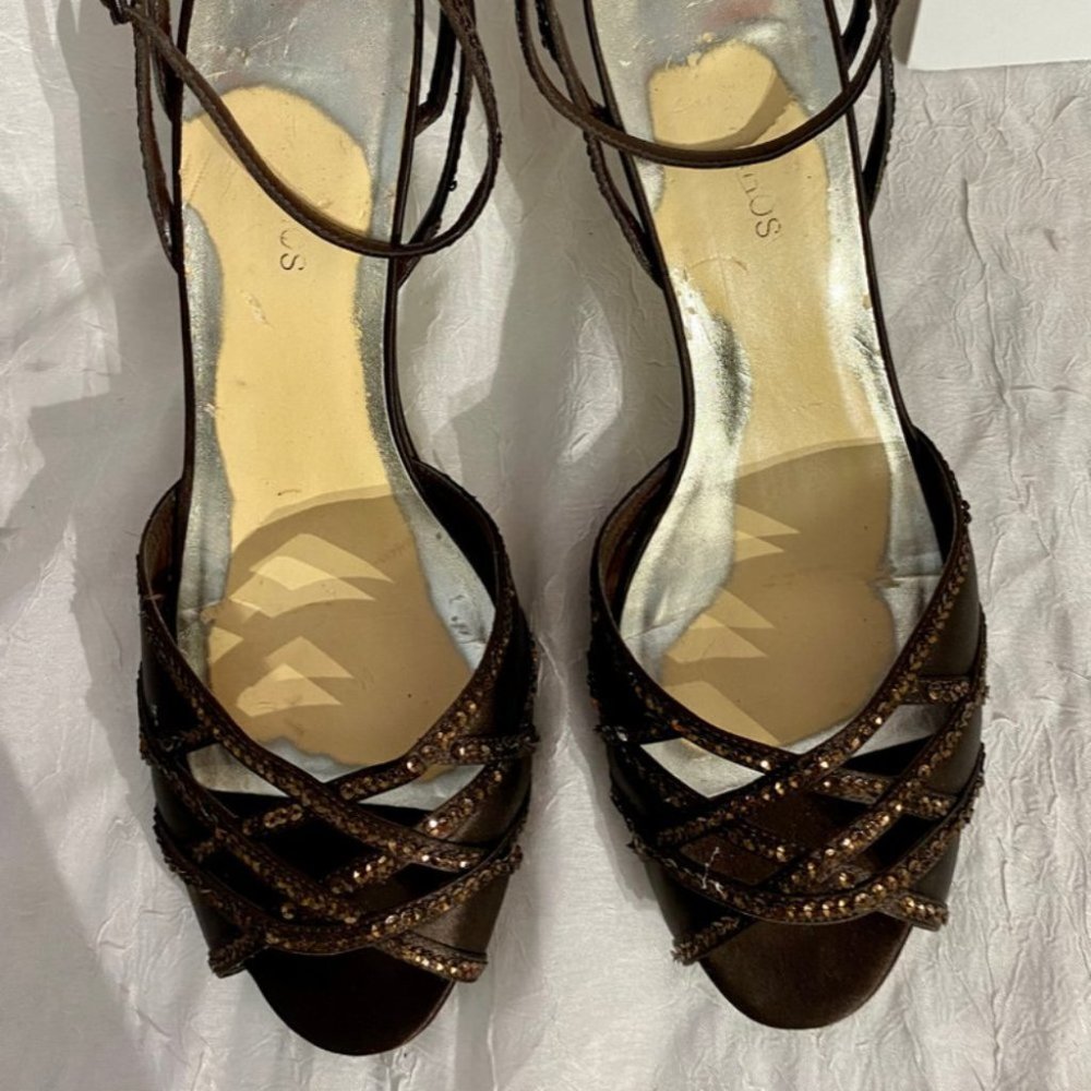 Strappy Evening Brown Sandal - Picture 3 of 13